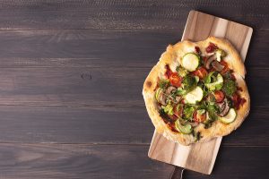 pizza vegana con champignon